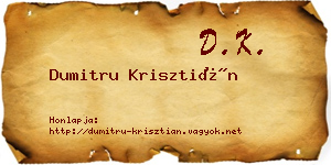 Dumitru Krisztián névjegykártya